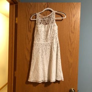 Adrianna Papell white lace dress